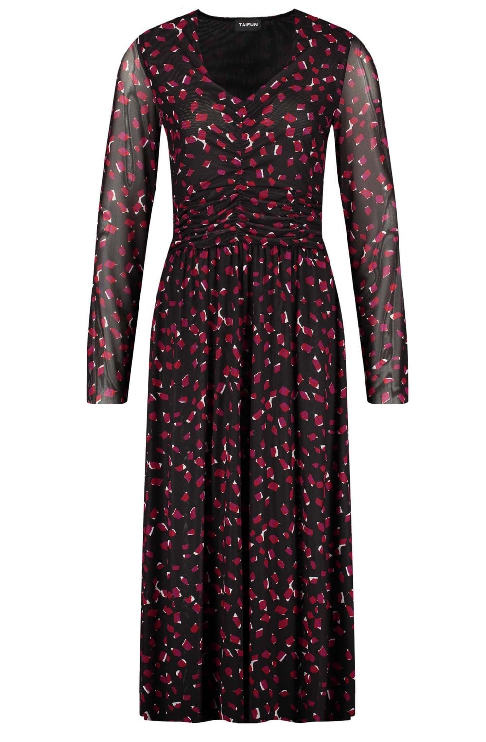 Black & Red Patterned Maxi Dress