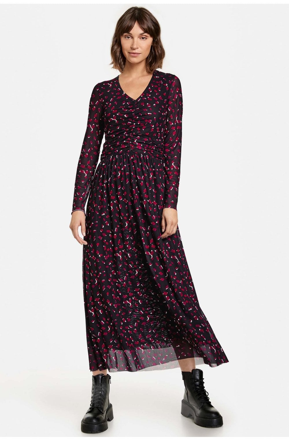 Black & Red Patterned Maxi Dress