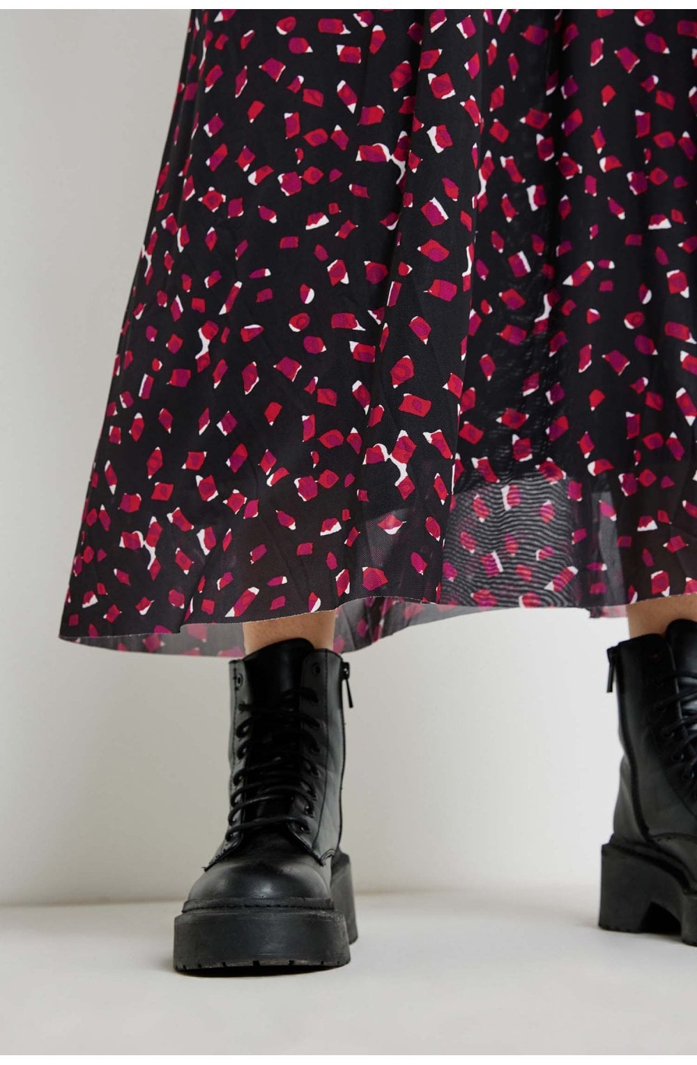 Black & Red Patterned Maxi Dress