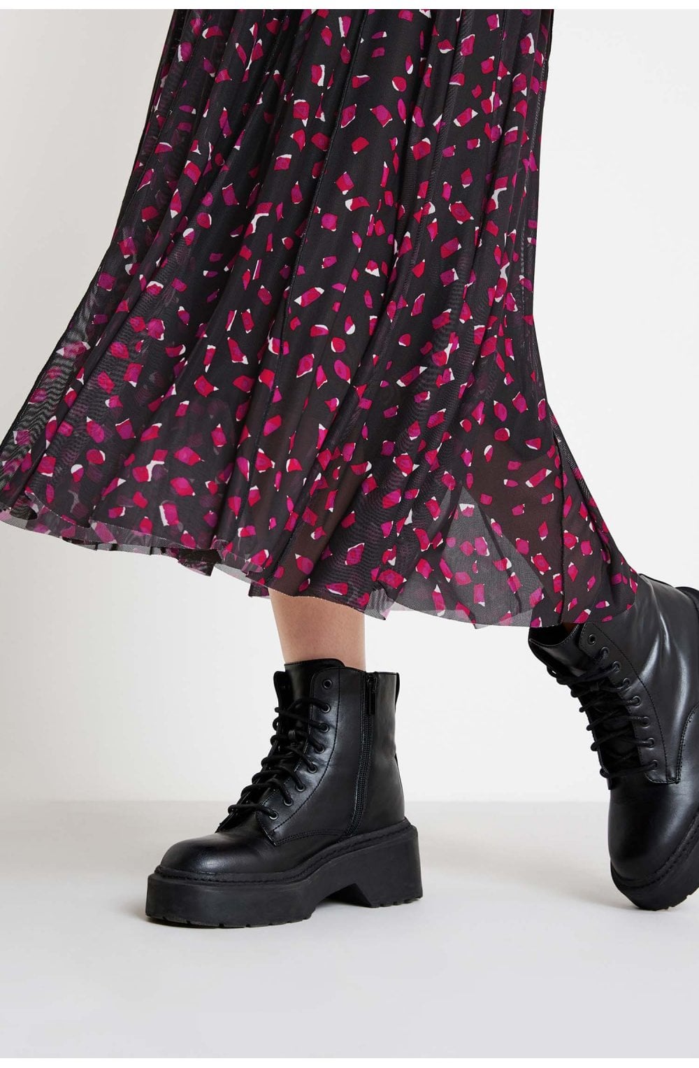 Black & Red Patterned Skirt