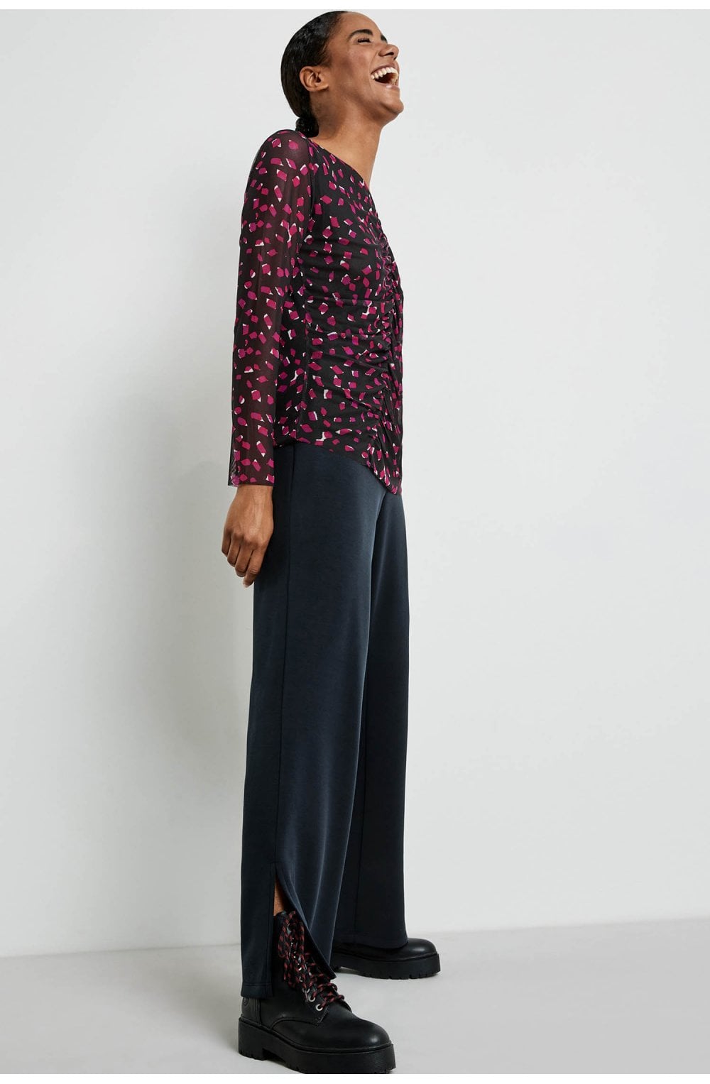Black & Red Patterned Top