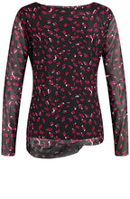 Black & Red Patterned Top