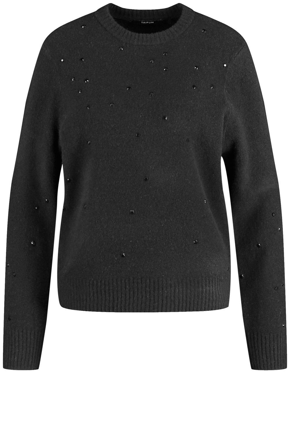 Black Rhinestone Relaxed Jumper