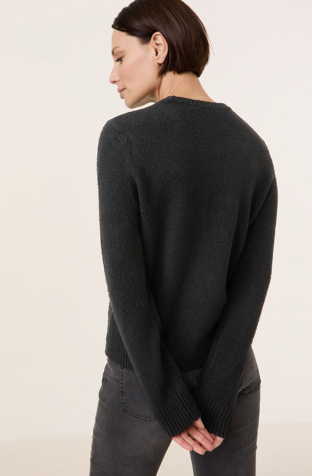 Black Rhinestone Relaxed Jumper
