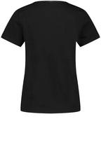 Black Short Sleeved Top With Shimmer Neckline