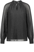 Black Sparkle Polka Dot Chiffon Blouse