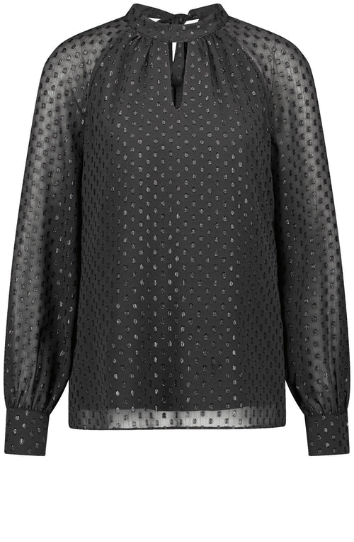 Black Sparkle Polka Dot Chiffon Blouse