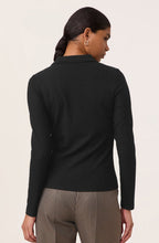 Black Statement Button Polo Shirt
