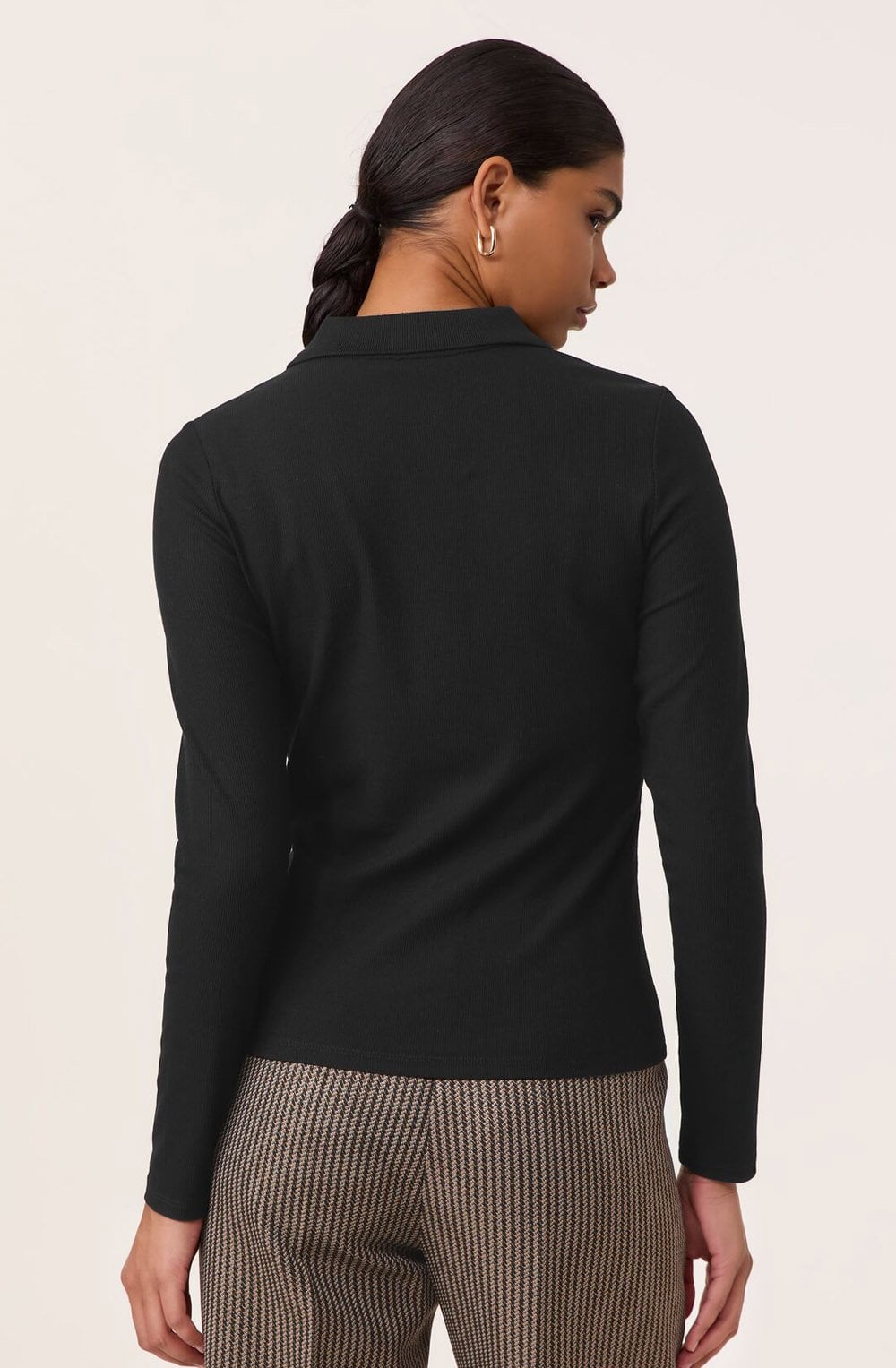 Black Statement Button Polo Shirt