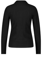 Black Statement Button Polo Shirt