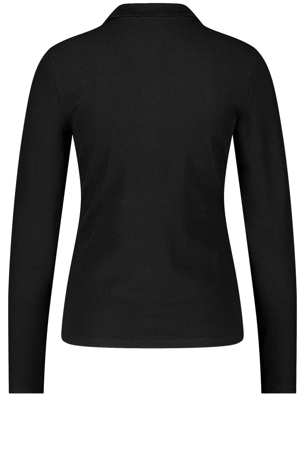 Black Statement Button Polo Shirt