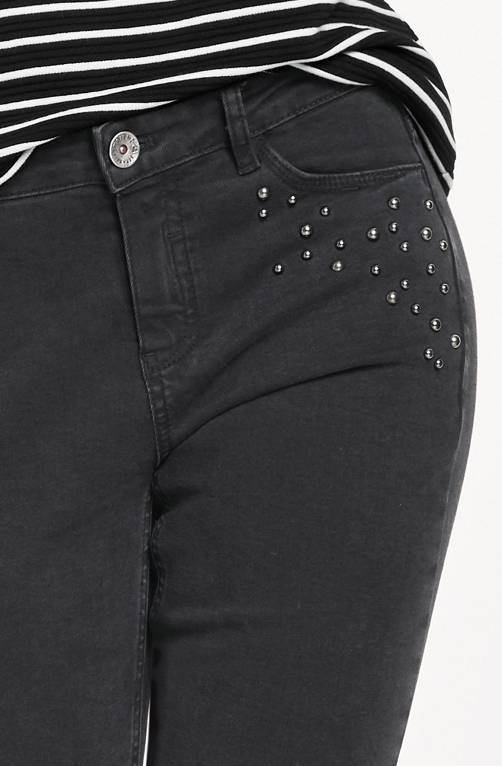Black Stud Detailed Jeans
