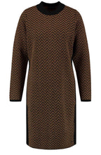 Black & Tan Patterned Knit Dress