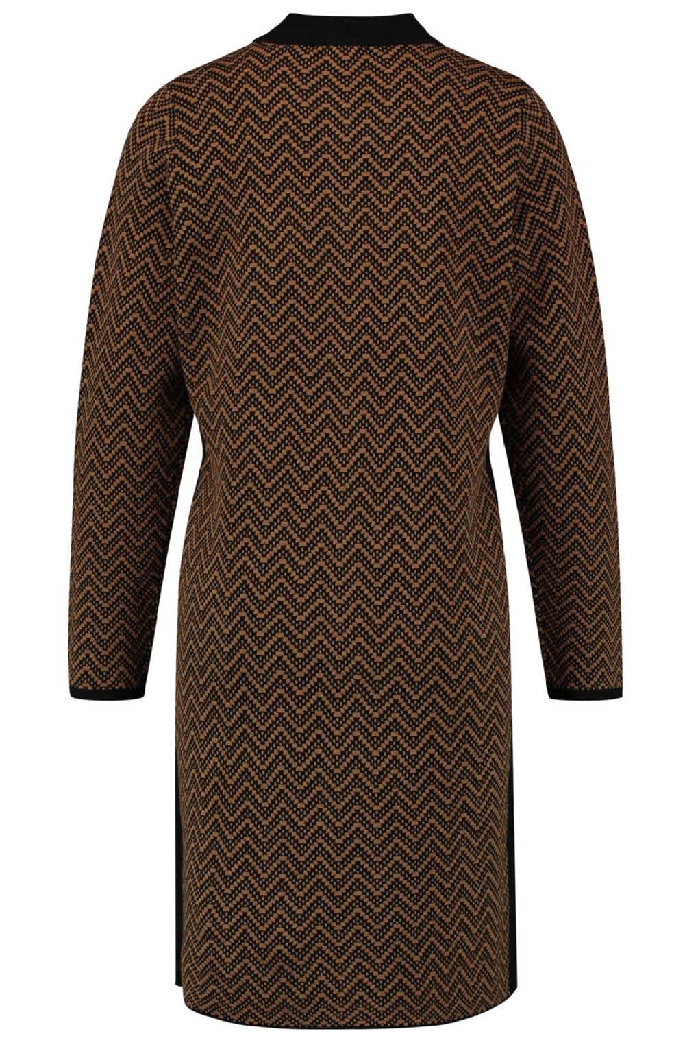 Black & Tan Patterned Knit Dress