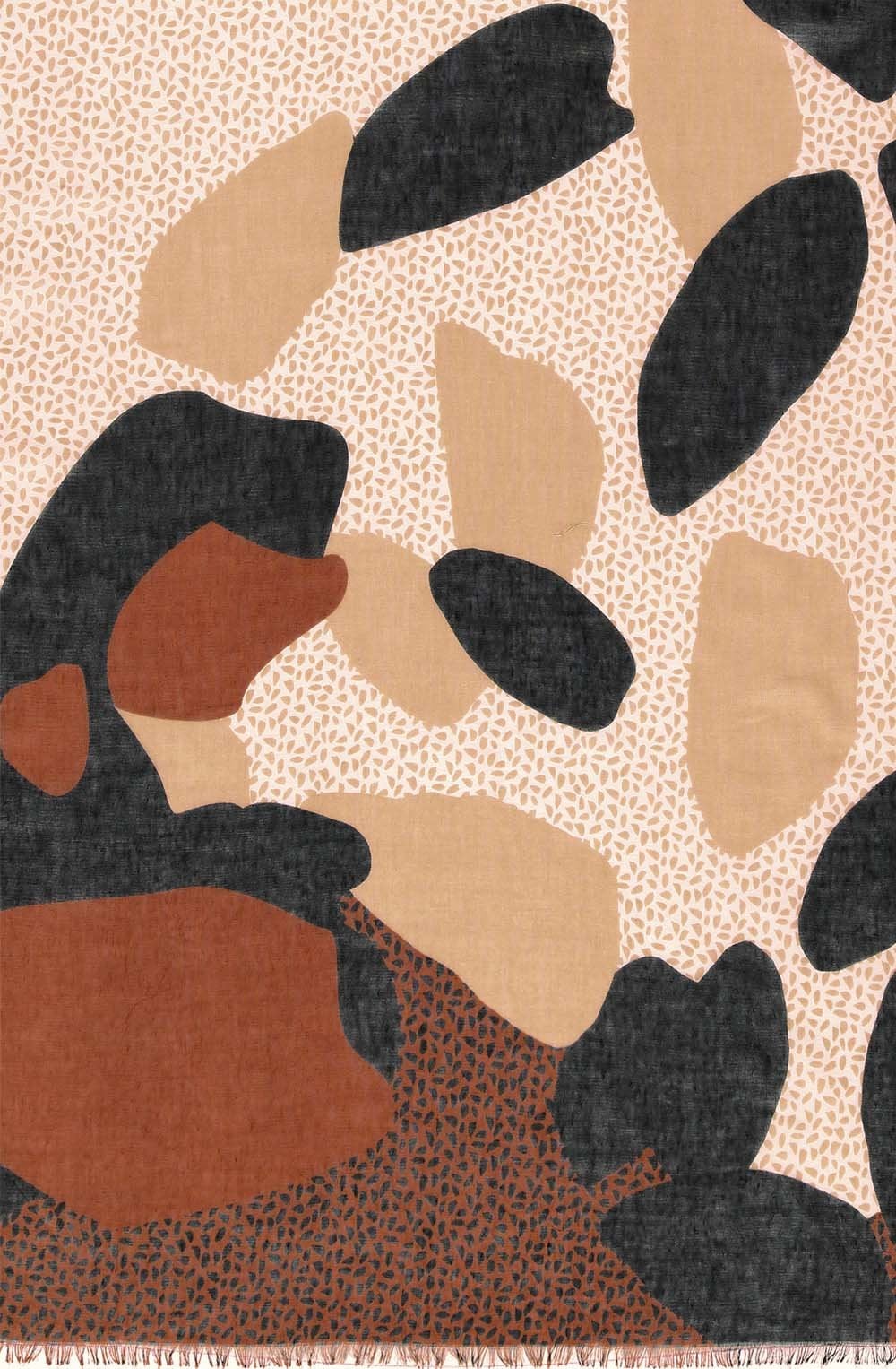 Black & Tan Patterned Scarf