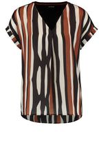 Black & Tan Striped Top