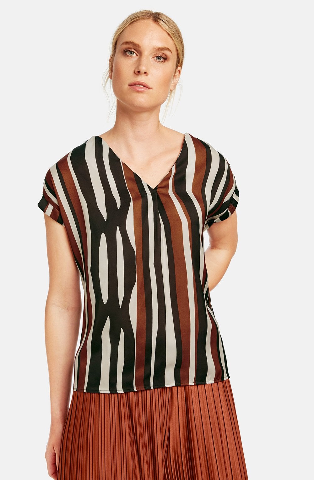 Black & Tan Striped Top