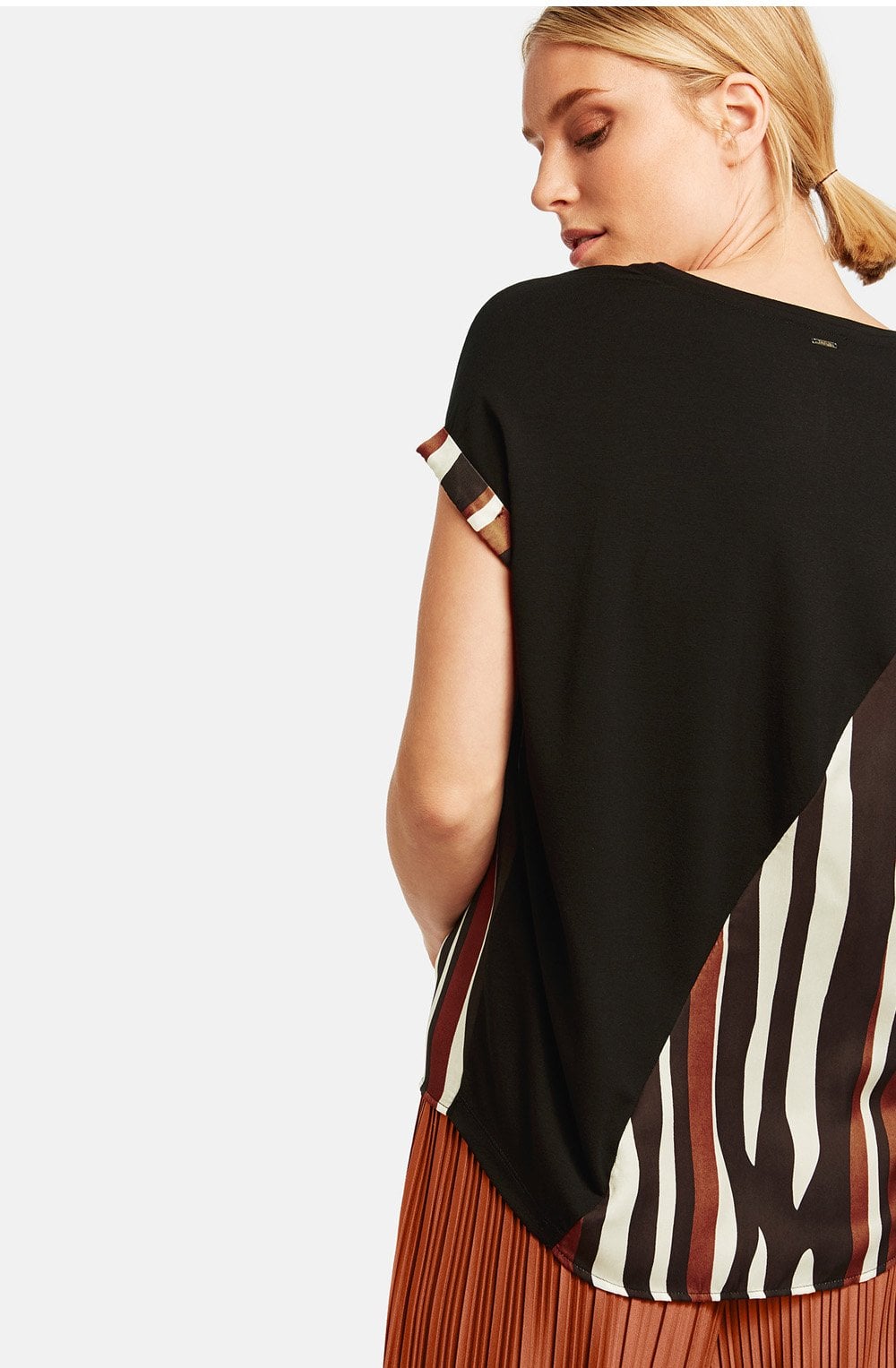 Black & Tan Striped Top