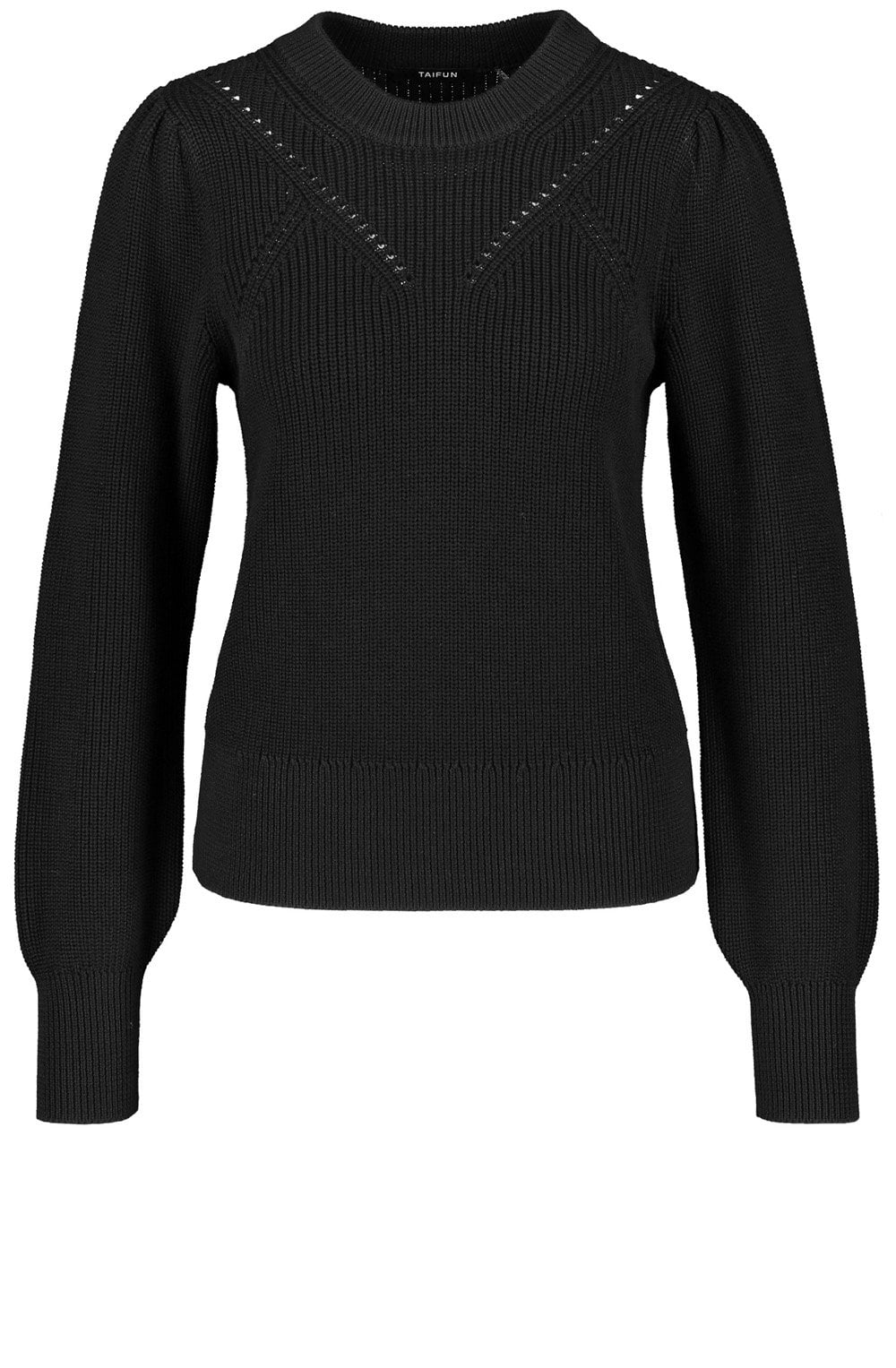Black Textured Knit Jumper