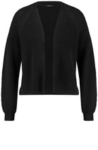 Black Textured Knit Open Front Cardigan