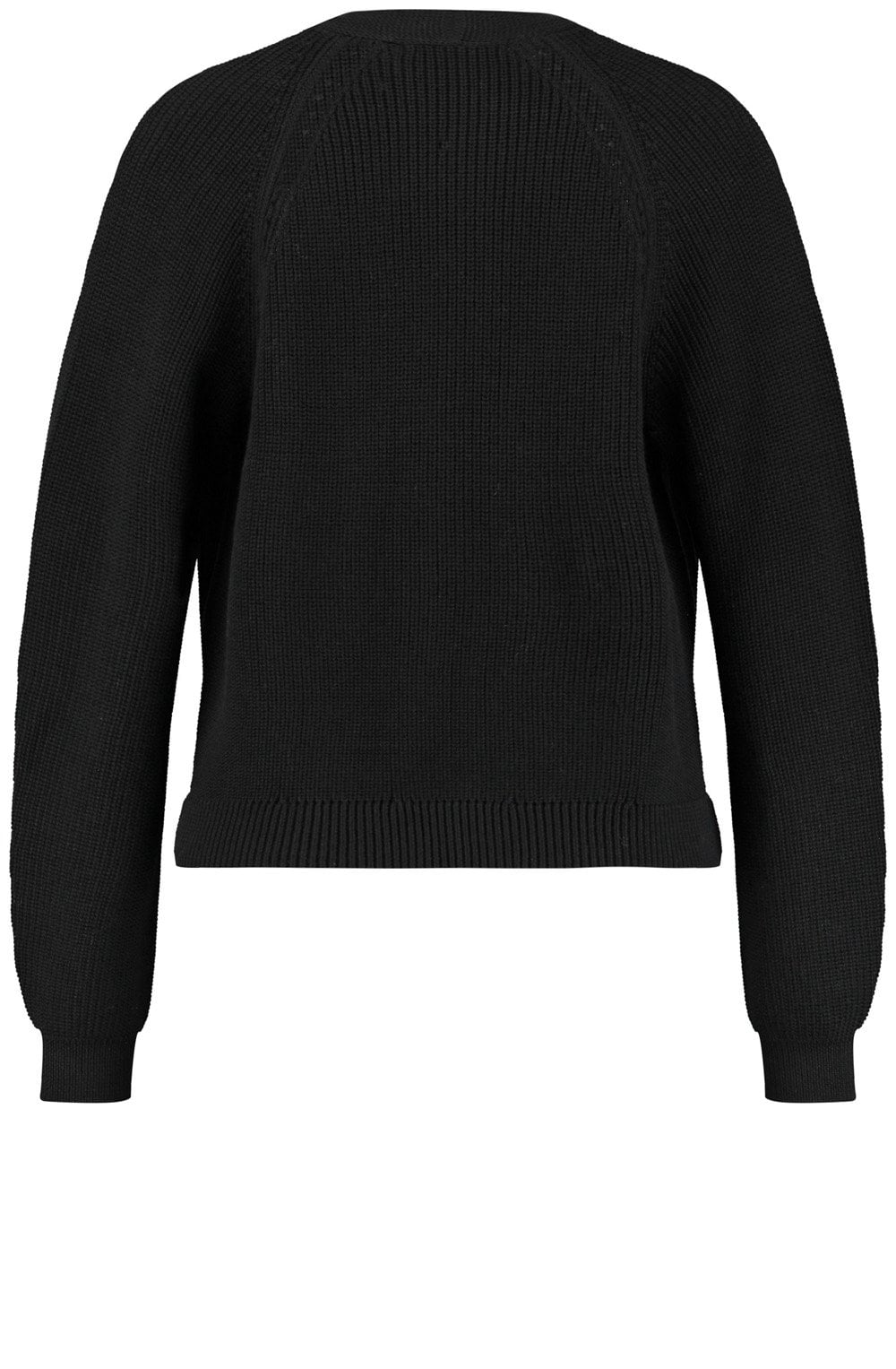 Black Textured Knit Open Front Cardigan