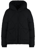 Black Textured Puffer Coat