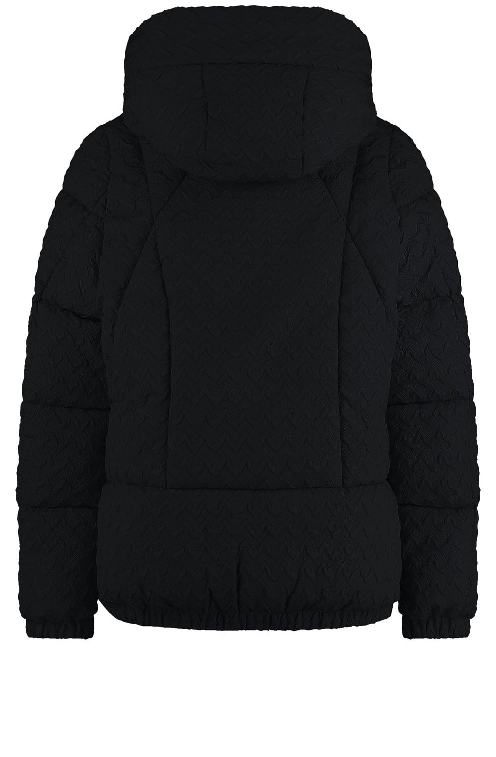 Black Textured Puffer Coat