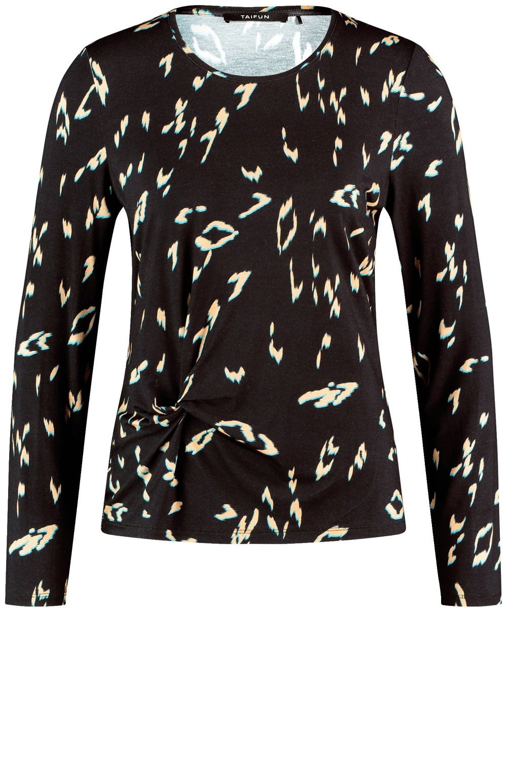 Black Twisted Knot Detail Jersey Top