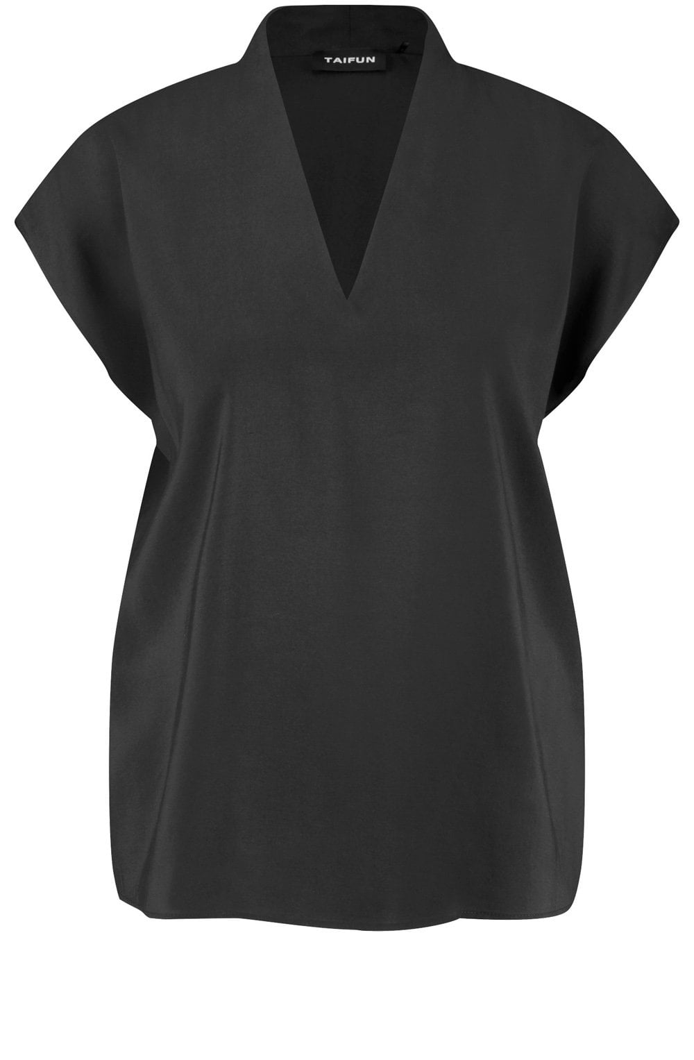 Black V Neck Silky Blouse