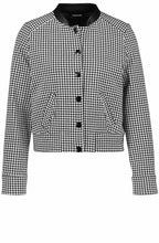 Black & White Dog Tooth Bomber Jacket