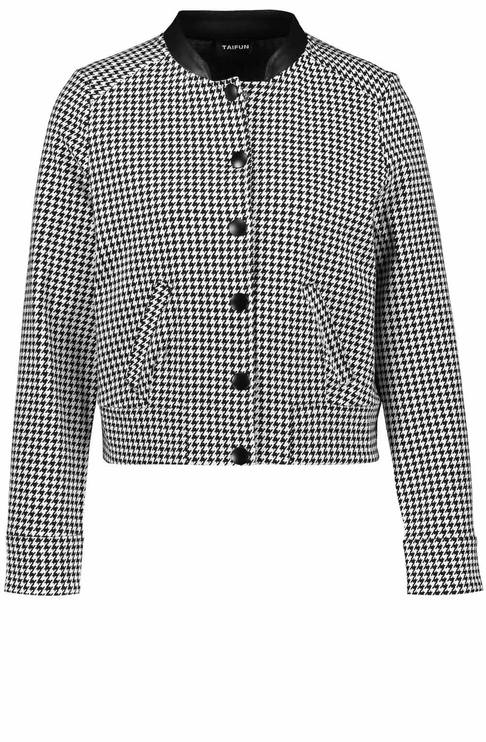 Black & White Dog Tooth Bomber Jacket
