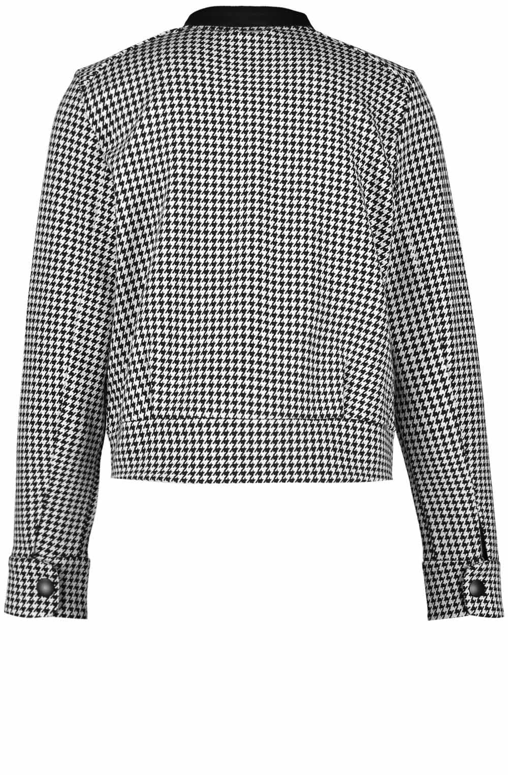 Black & White Dog Tooth Bomber Jacket