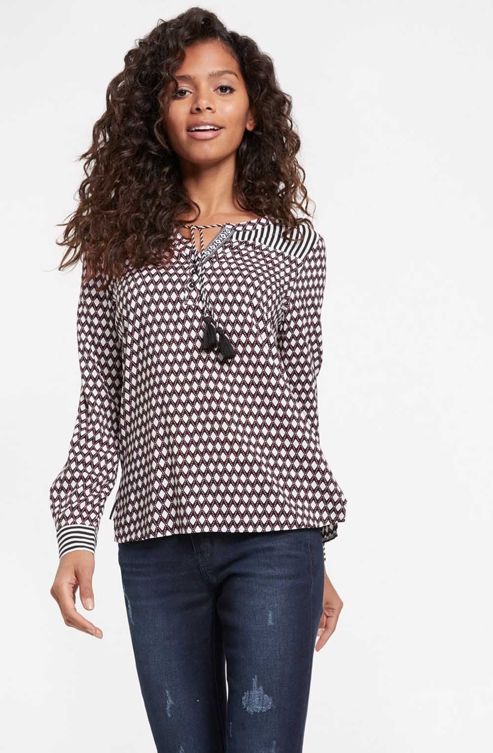 Black & White Patterned Blouse