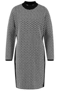 Black & White Patterned Knit Dress