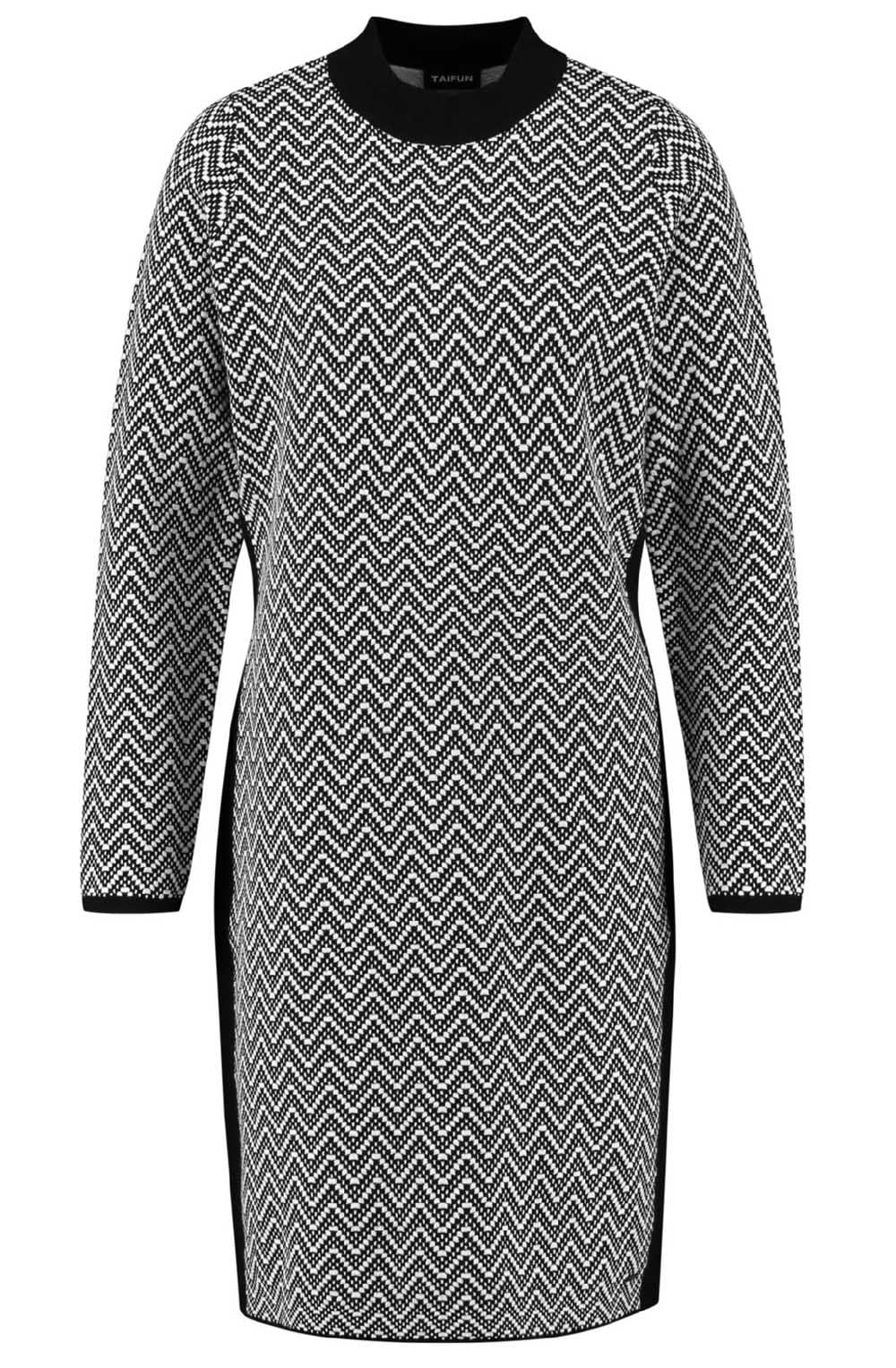 Black & White Patterned Knit Dress