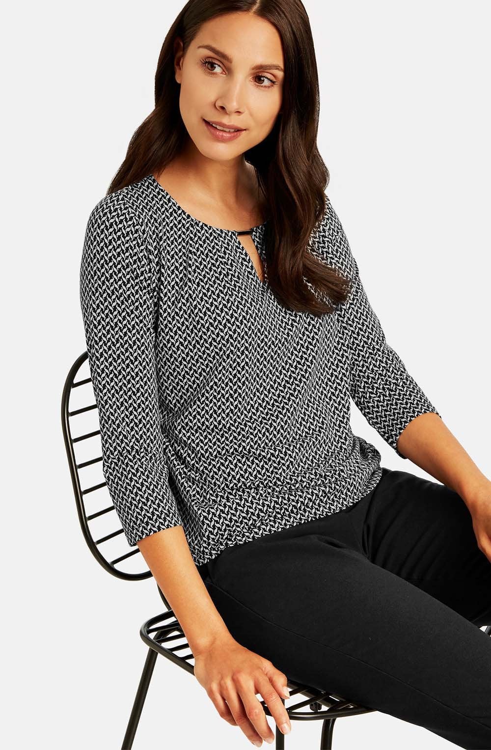 Black & White Patterned Top