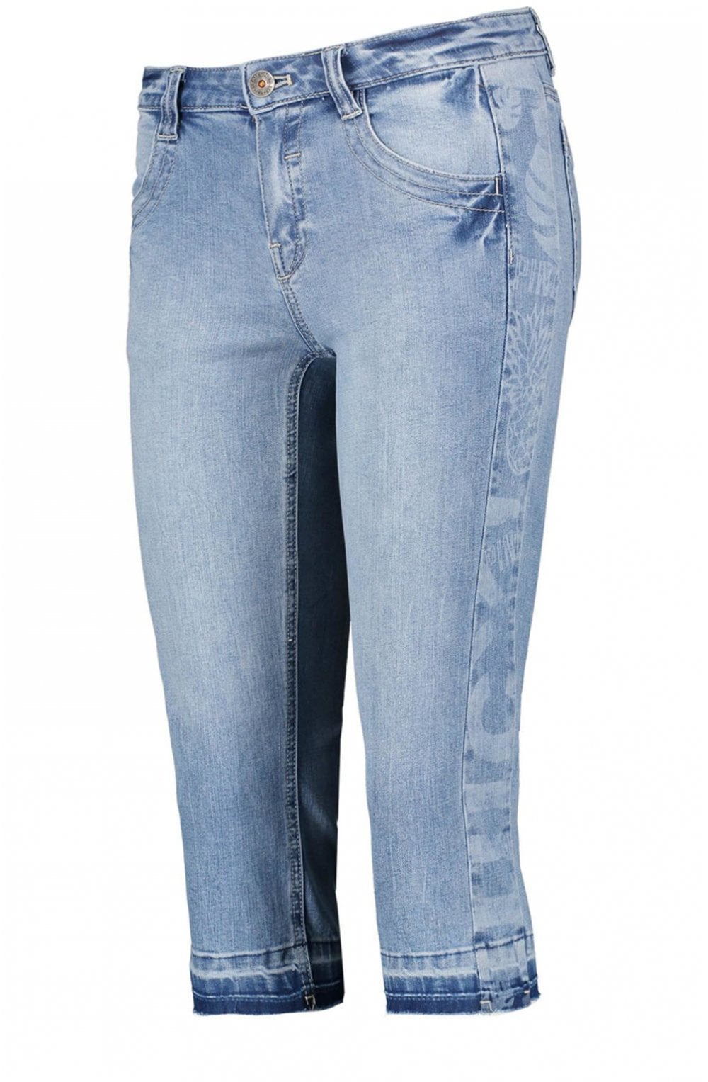 Blue Denim Short Cropped Jeans