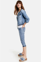 Blue Denim Short Cropped Jeans