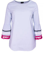 Blue Fine Striped Blouse