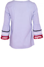 Blue Fine Striped Blouse