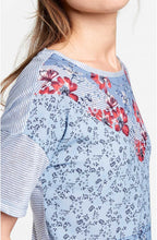 Blue Floral Print T Shirt