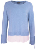 Blue Knit Layered Effect Top