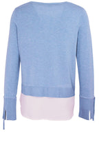 Blue Knit Layered Effect Top
