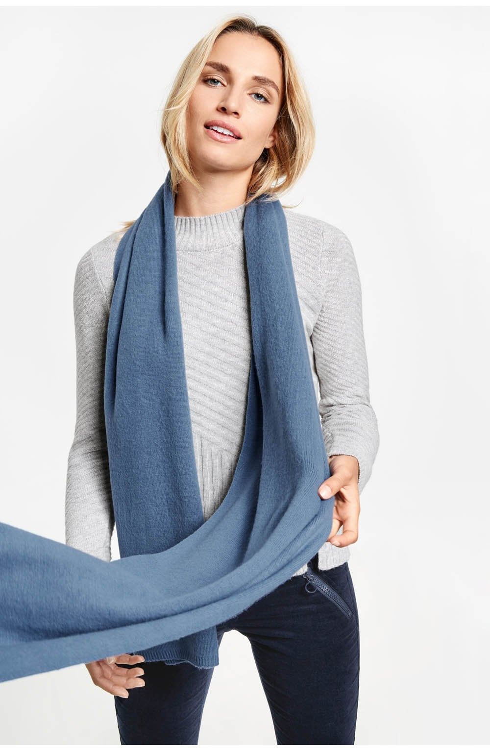 Blue Knit Scarf