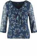 Blue Patterned Blouse