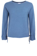 Blue Ribbed Knit Sweater