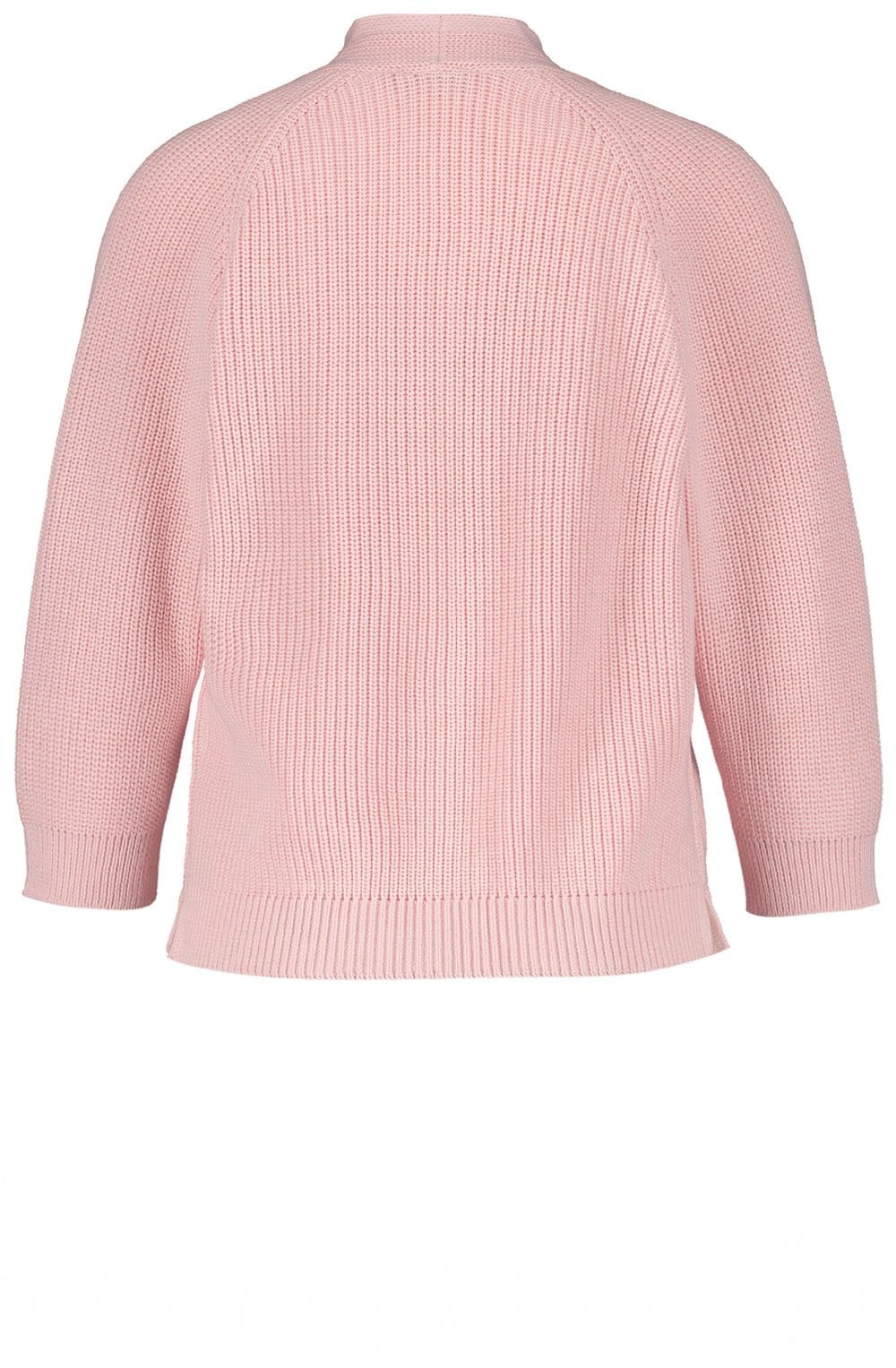 Blush Pink Ribbed Knit Cardigan