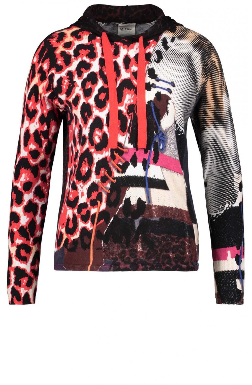 Bold Print Hooded Sweatshirt