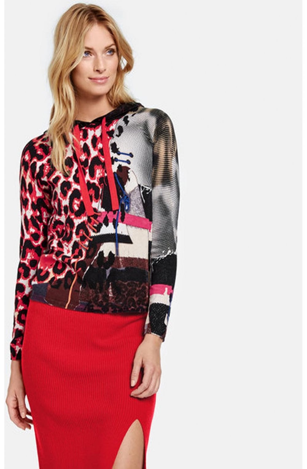 Bold Print Hooded Sweatshirt