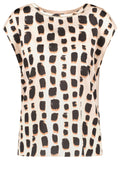 Bold Print Oatmeal Silky Front Top